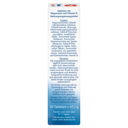 Abbildung der Produktverpackung Doppelherz aktiv Magnesium 600 Seitenansicht rechts